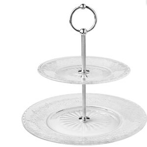 The Pioneer Woman Clear Glass Two-Tier Serving Stand
